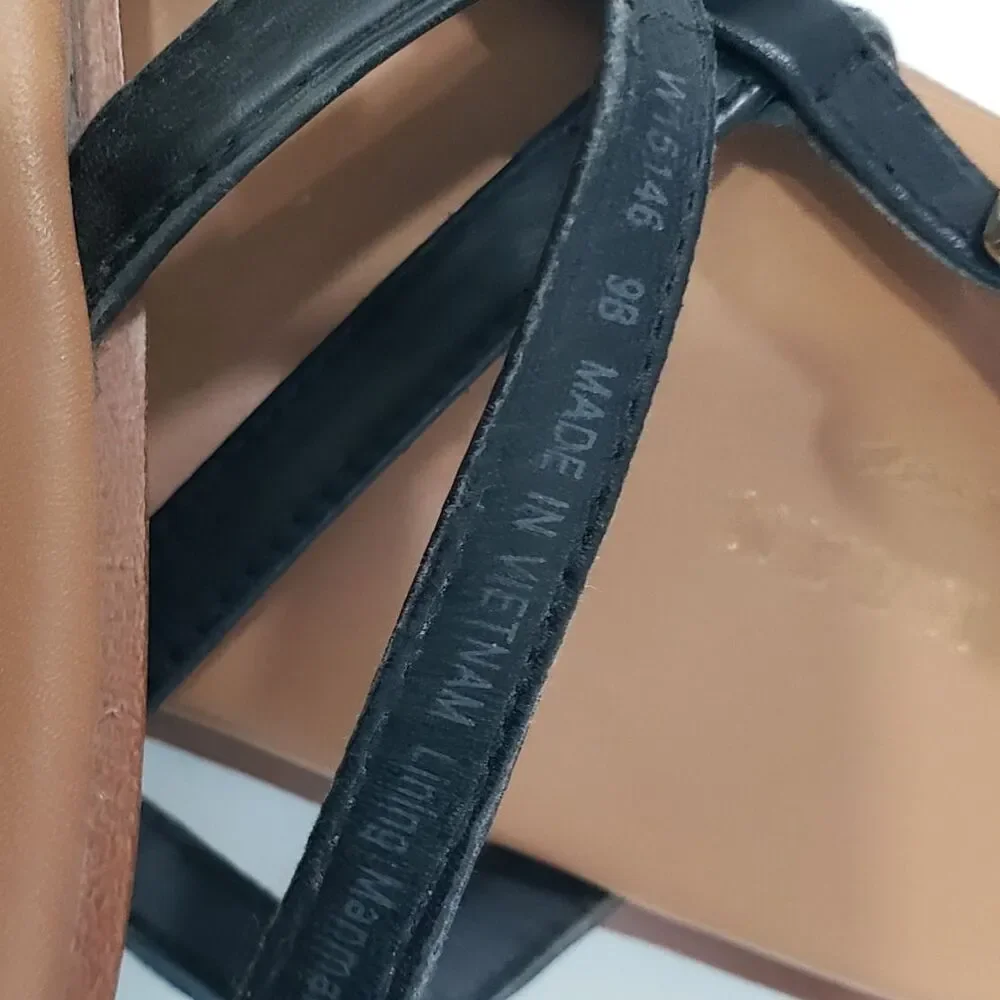 Cole Haan Women's Black Skinny Strap, Thong Sandals, Size 9 B